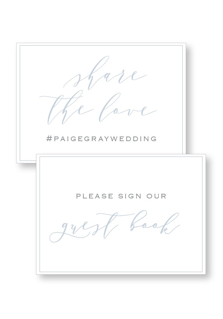Periwinkle Ceremony & Reception Small Signage | Paper Daisies Stationery