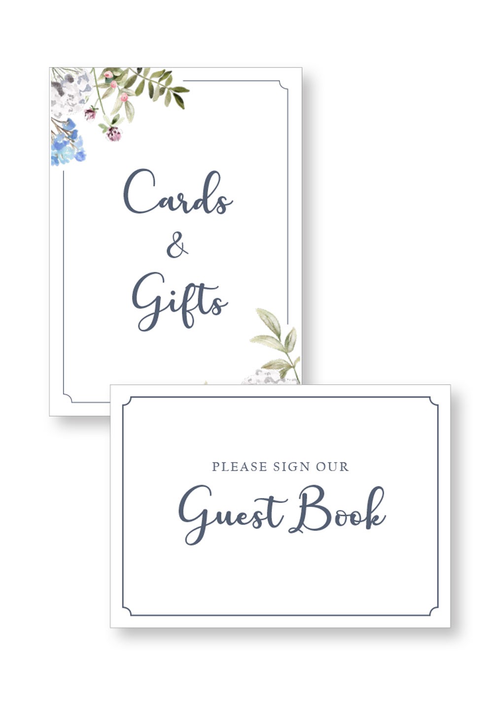 Blue Bellell Ceremony & Reception Small Signage | Paper Daisies Stationery