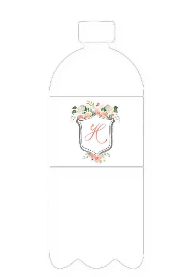 Hydrangea Water Bottle Label | Paper Daisies Stationery